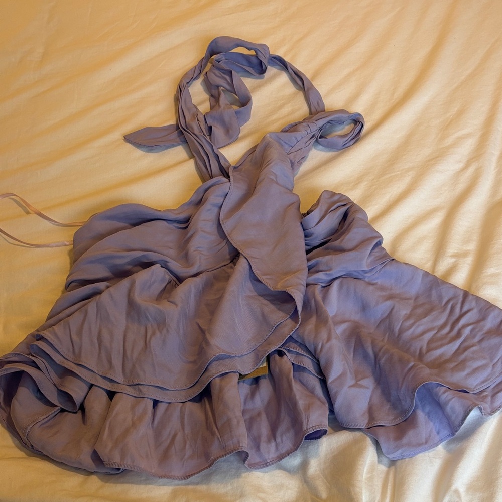 DO+BE Lavender Ruffle Crop Top